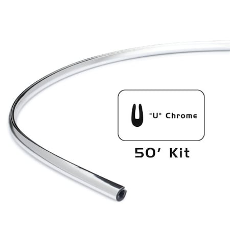 Cowles Products PROTEKTOTRIM DOOR EDGE GUARDS, FULL SIZE U, 50FT KIT, CHROME 39-210